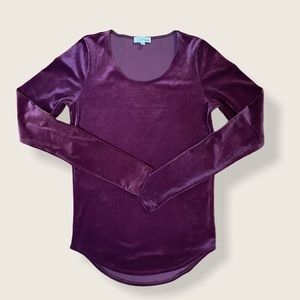 Wilfred Free plum velvet long sleeve top